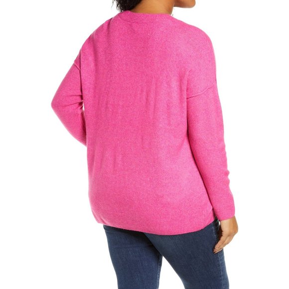 NWT New Vince Camuto Pink Center Seam Crewneck Sweater Size 1X - Picture 2 of 12